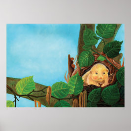 Poster Hazel dormouse comendo avelã