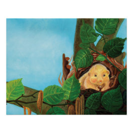 Pôster Hazel dormouse comendo avelã