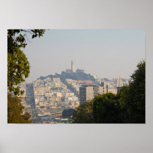Poster Hazy Coit Tower, San Fancisco, Califórnia