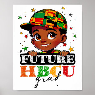 Poster Hbcu Futuro Formando História Negra Rapazes Gradua