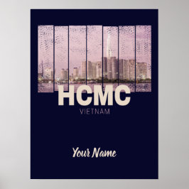 Poster HCMC Saigon (Ho-Chi-Minh-City) Skyline Vietnam