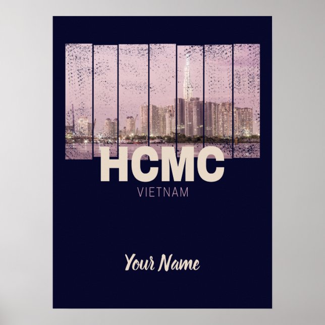 Poster HCMC Saigon (Ho-Chi-Minh-City) Skyline Vietnam (Frente)