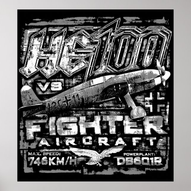 Poster He 100 V8 (Frente)