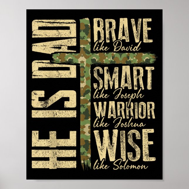Poster He Is Dad Camo Religious Father's Day Christian Da (Frente)