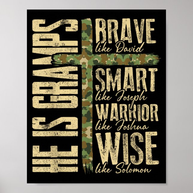 Poster He Is Gramps Camo Religious Father's Day Christian (Frente)
