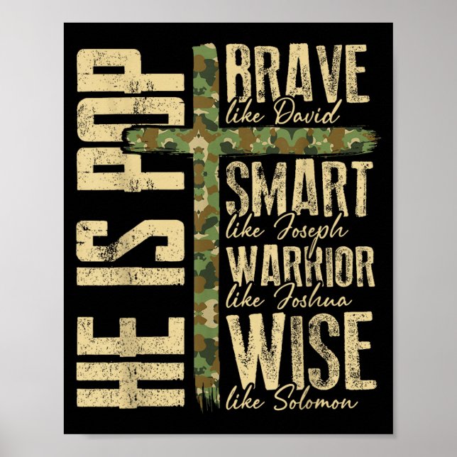 Poster He Is P Camo Religious Father's Day Christian Dad  (Frente)