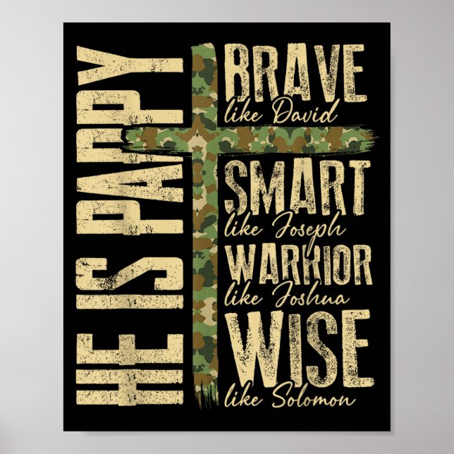 Poster He Is Pappy Camo Religious Father's Day Christian  (Frente)