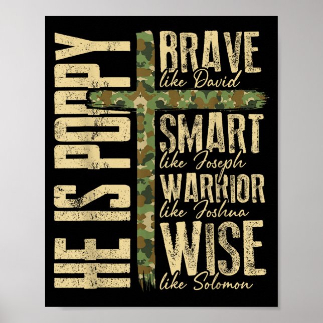 Poster He Is Ppy Camo Religious Father's Day Christian Da (Frente)