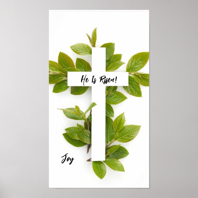Poster He Is Risen/Easter - editable text (Frente)