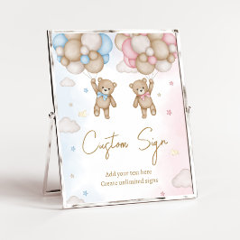 Poster He or She Bear Gender Reveal Sign