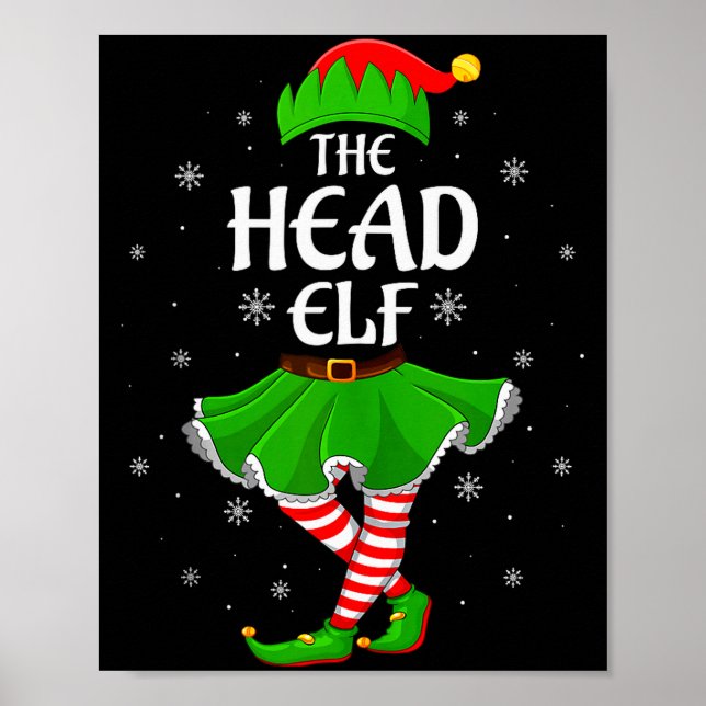 Poster Head Elf Christmas Family Girls Women Elf Squad Xm (Frente)