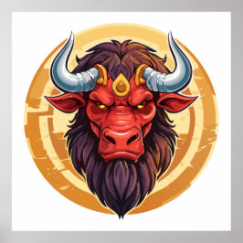 Poster Head of a minotaur from greek mythology