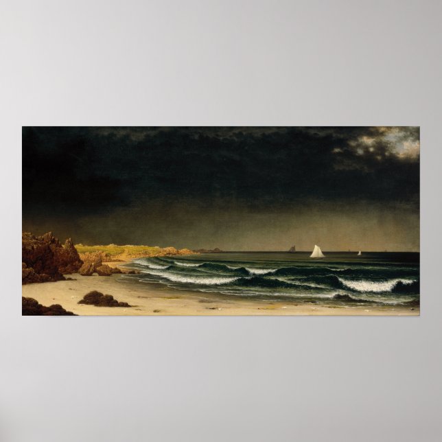 Poster Heade - Tempestade se Aproximando, Praia Perto de  (Frente)