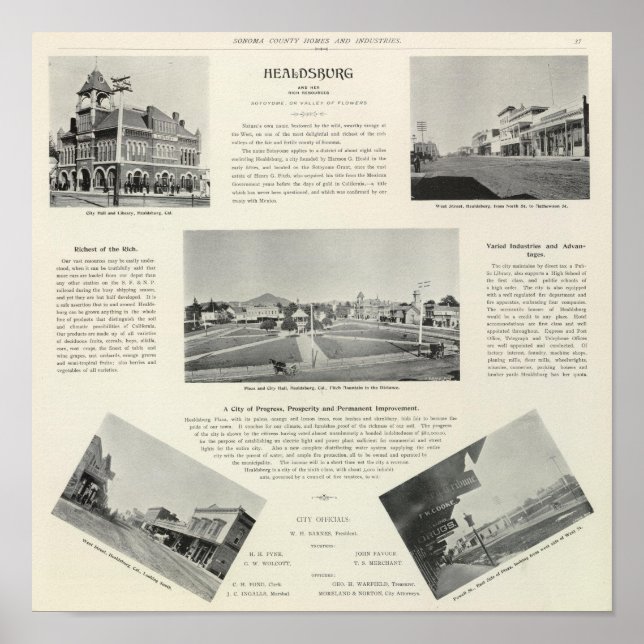 Pôster Healdsburg, Califórnia (Frente)