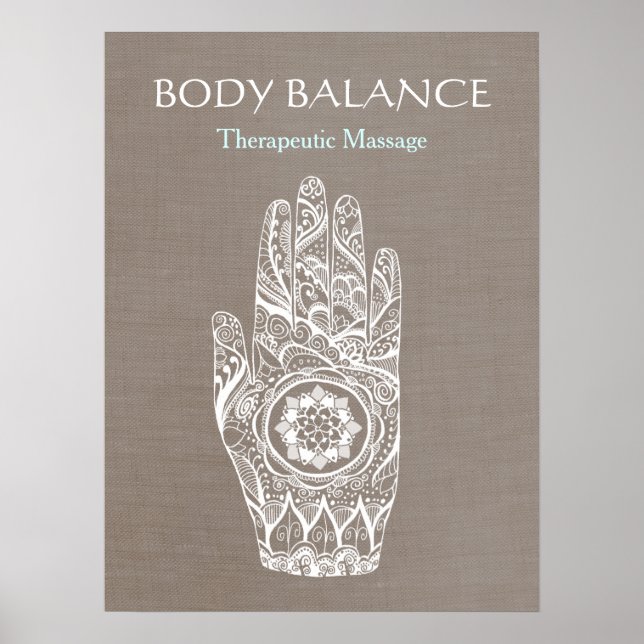 Pôster Healer natural Henna Hand Lotus (Frente)