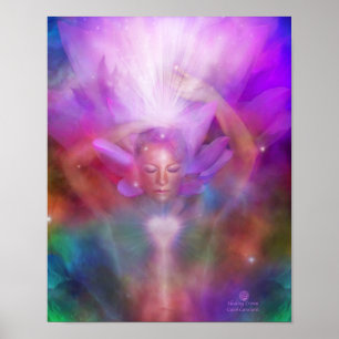 Pôster Healing Crown Chakra Art Poster/Print