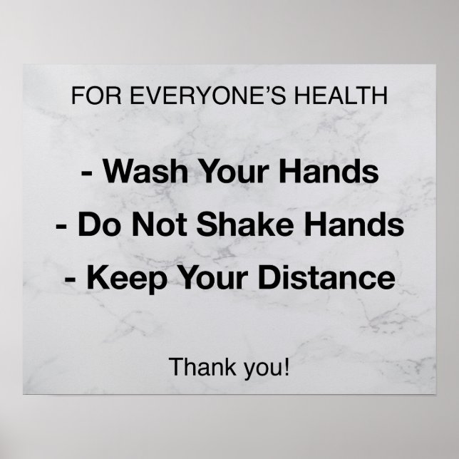 Poster Health Rules | Disease Prevention (Frente)