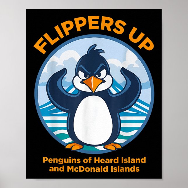 Poster Heard Island Penguin Protesto Contra a Tarifa (Frente)