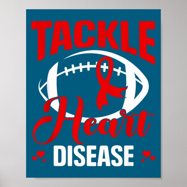Poster Heart Disease Awareness Red Heart Tackle Heart Dis (Frente)