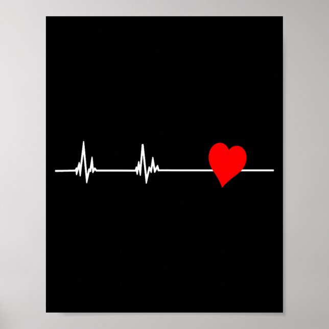 Poster Heart Health Heart Disease Awareness Heartbeat Wom (Frente)
