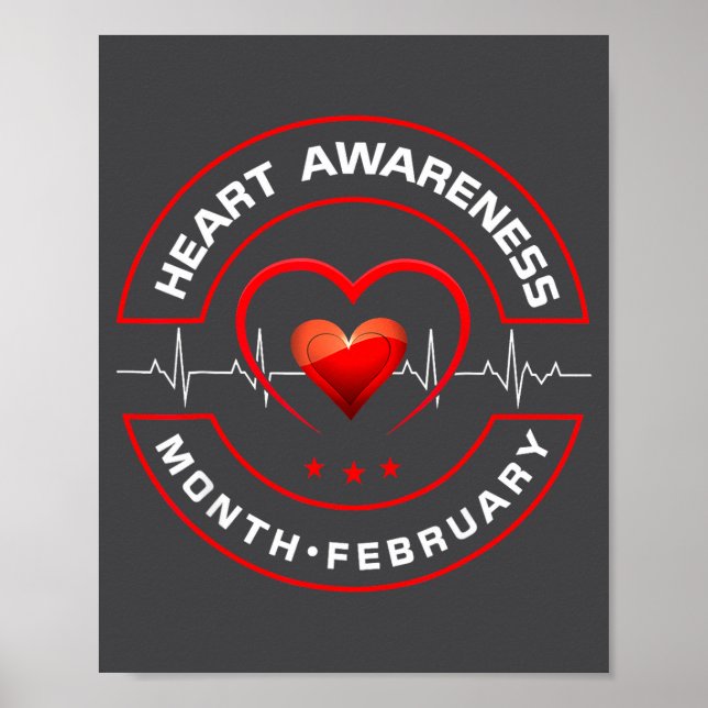 Poster Heart Health Month February American Heart Health  (Frente)