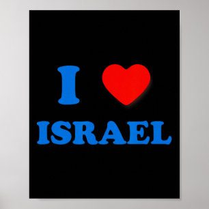 Poster Heart Israel I Love Israel Independence Day Star O
