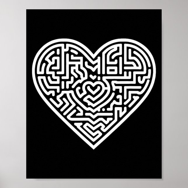 Poster Heart Maze Valentine's  (Frente)