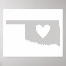 Pôster Heart Oklahoma state silhouette