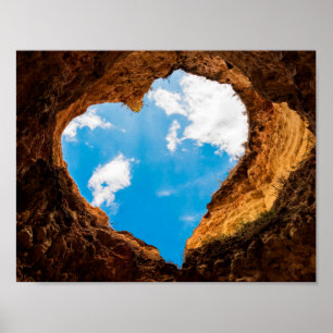 Pôster Heart-shaped cave opening to sky