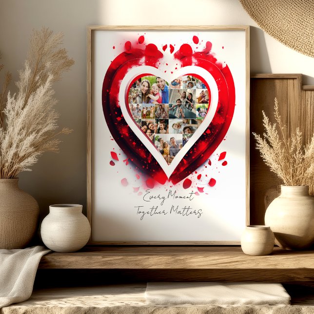 Poster Heart Shaped Family Photo Collage (Criador carregado)