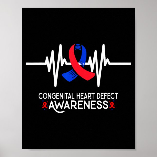 Poster Heartbeat Chd Congenital Heart Defect Awareness Mo (Frente)