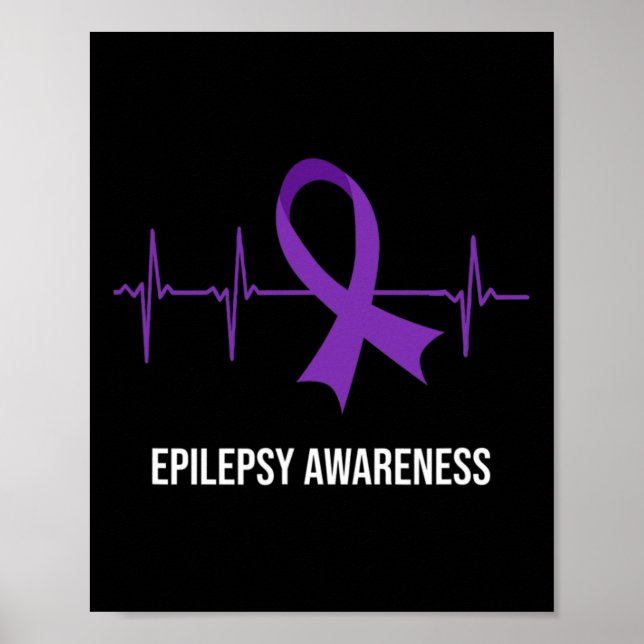 Poster Heartbeat Ecg Design Epilepsy Awareness  (Frente)