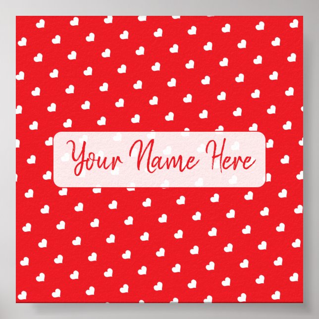 Poster Hearts Happy Valentine’s Day Modern Love Pattern (Frente)