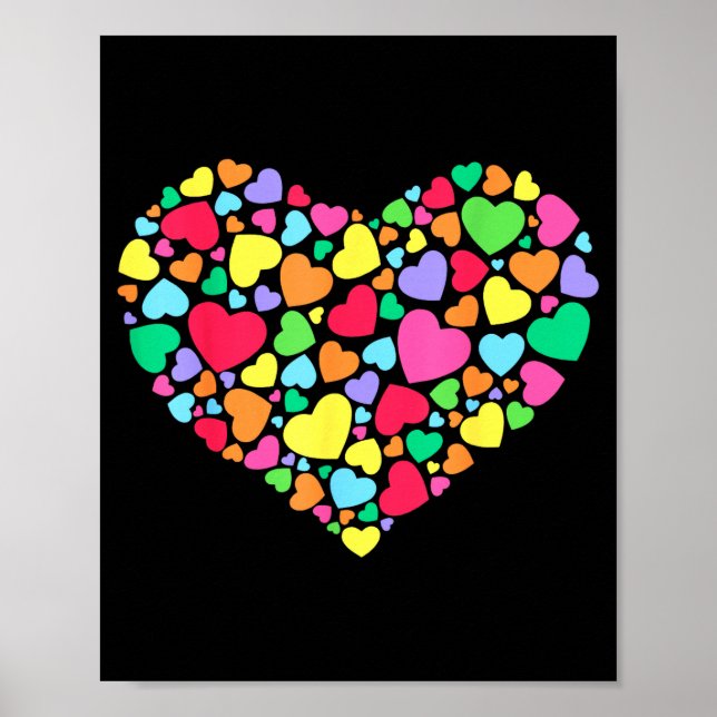 Poster Hearts Kids School Valentines Day Girls Boys  (Frente)