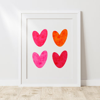 Poster Hearts Wall Art