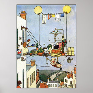 Poster Heath Robinson Ilustração Home Comforts W Heath