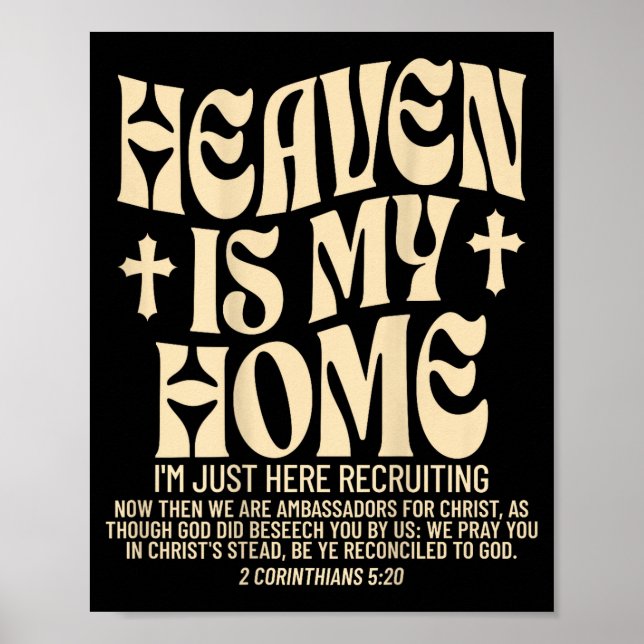 Poster Heaven Is My Home Cross Christian Religious (on Ba (Frente)