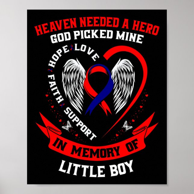 Poster Heaven Needed A Hero God Picked Son Little Boy Chd (Frente)