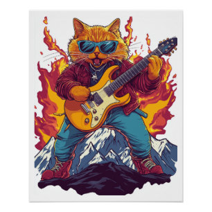 Pôster Heavy Meowtal – Camiseta Gráfica de Gato Balançand