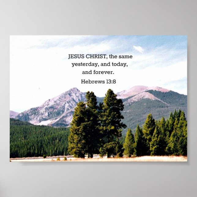 Pôster Hebraico 13:8 (Frente)