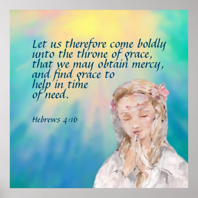 Poster Hebraico 4:16 (Frente)