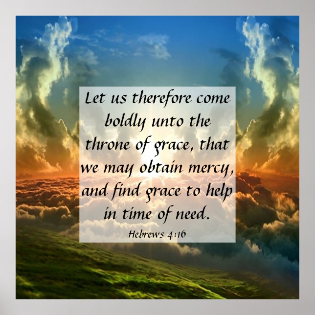 Poster Hebraico 4:16 (Frente)