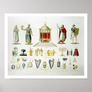 Poster Hebrew Levi, Priest, King and Soldier with Sacred