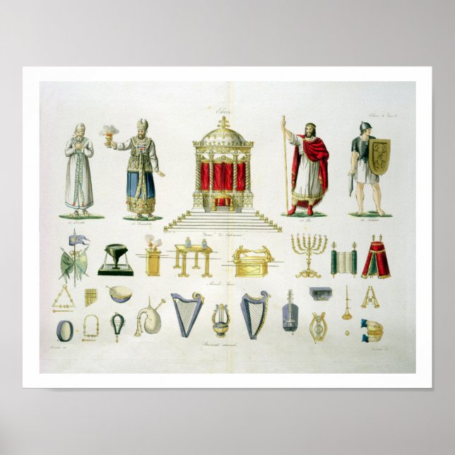 Poster Hebrew Levi, Priest, King and Soldier with Sacred (Frente)