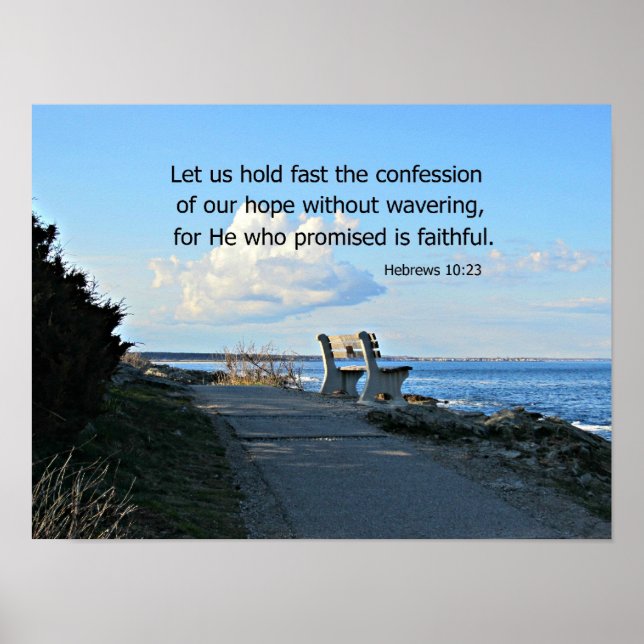 Poster Hebrews 10:23 Let us hold fast the confession... (Frente)