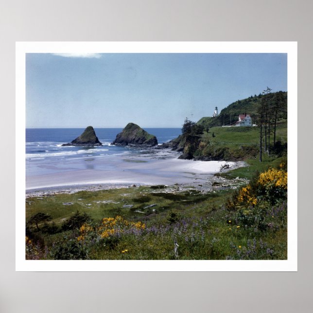 Poster Heceta Head, Oregon Vintage (Frente)
