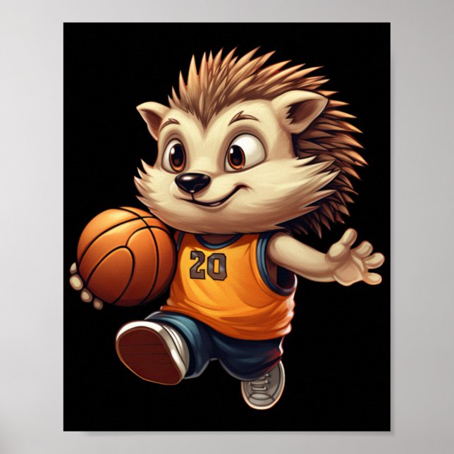 Poster Hedgehog 1 de basquete (Frente)