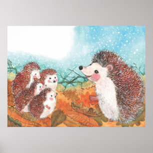 Poster Hedgehogs conversando entre si Ilustração