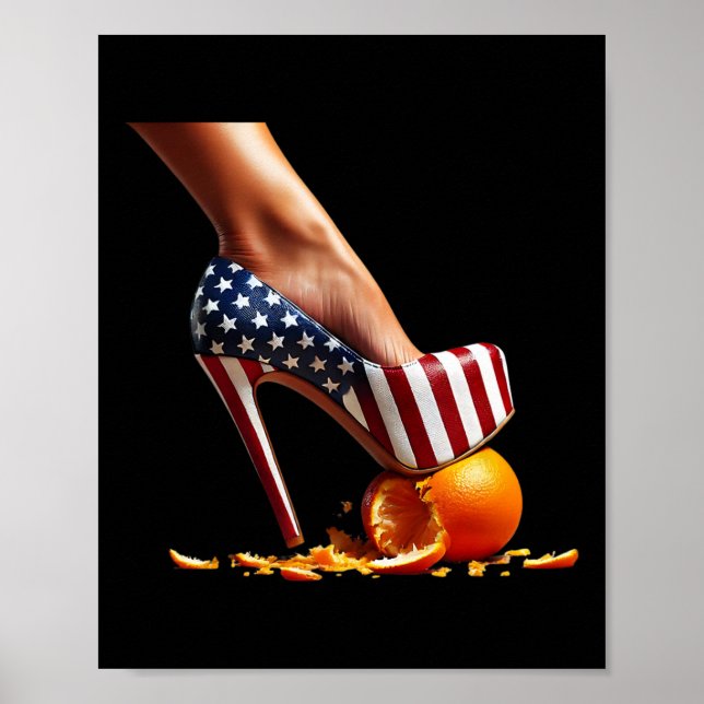 Poster Heels Squash Orange; Eleição de Kamala Harris (Frente)