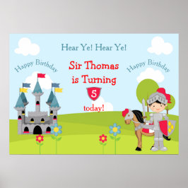 Poster Heer Ye Brunette Knight Horse & Castle Birthday
